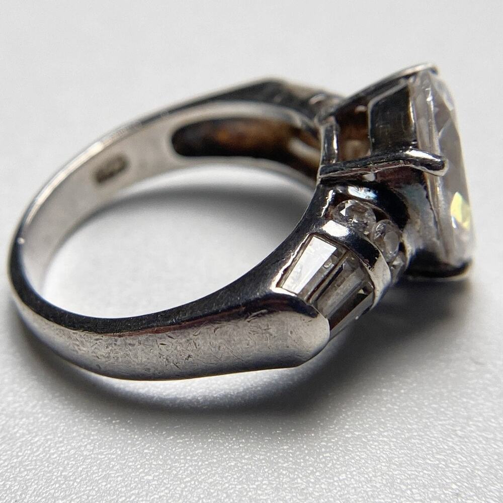 Sterling Silver CZ Teardrop Ring Size 6 Vintage CL Mark - Picture 4 of 13